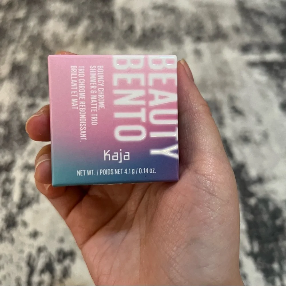 Kaja Beauty Bento Bouncy Chrome Shimmer & Matte Trio 16 Peach Madeline Aug sale